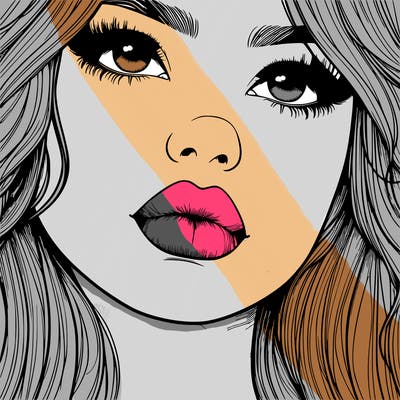really realistic girl with lips
