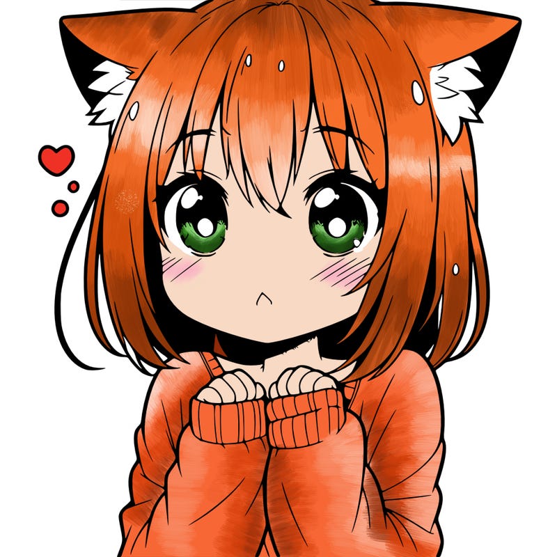 shy anime catgirl