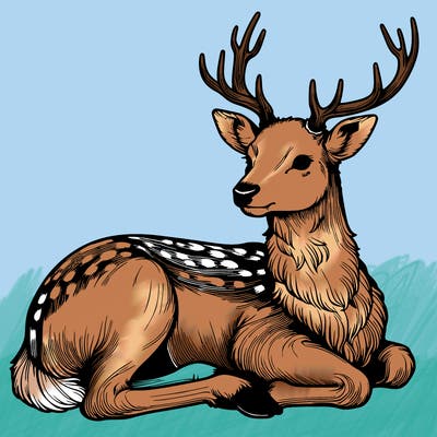 realistic deer with antlers