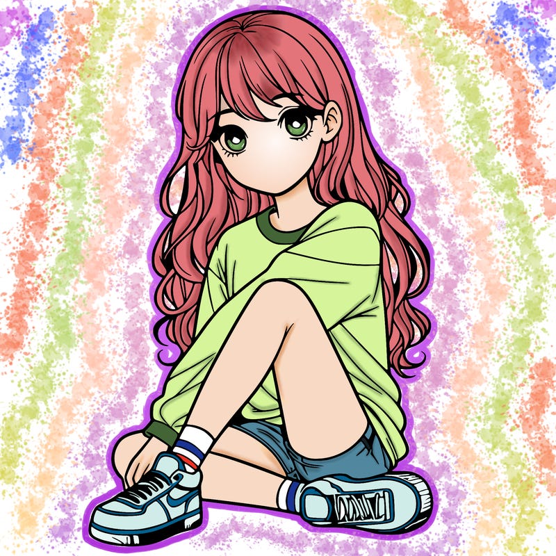 girl sitting realistic