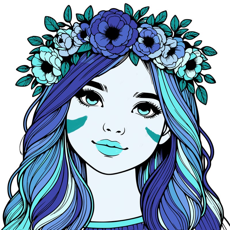 realistic girl with flower crown