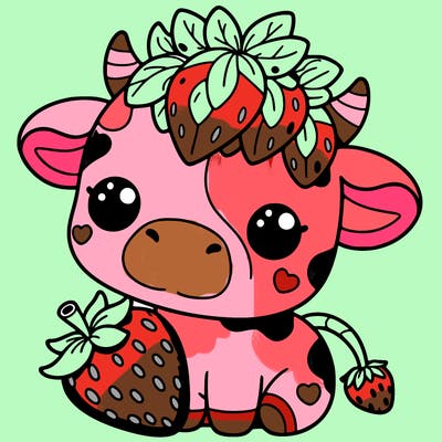 cute strawberry cow