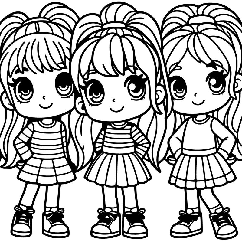 girls with ponytails