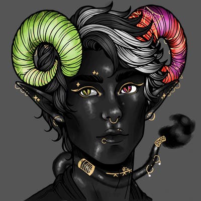 realistic elf with horns