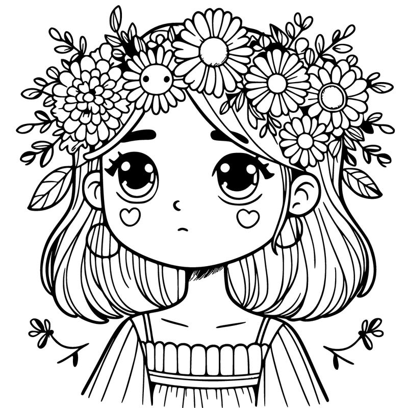 girl with flowers crown