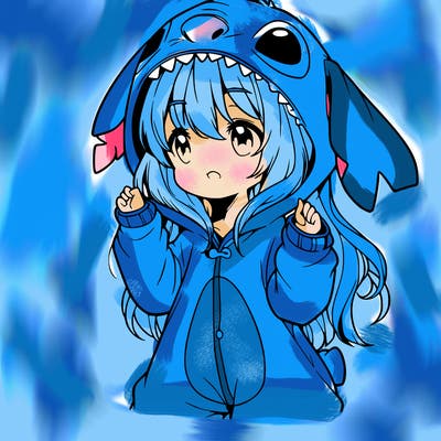 anime girl in a stitch onsie