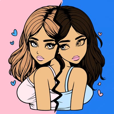 realistic girl split