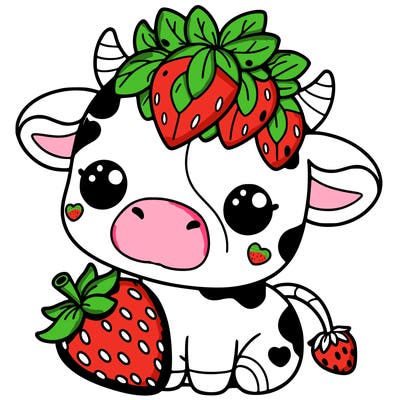 cute strawberry cow