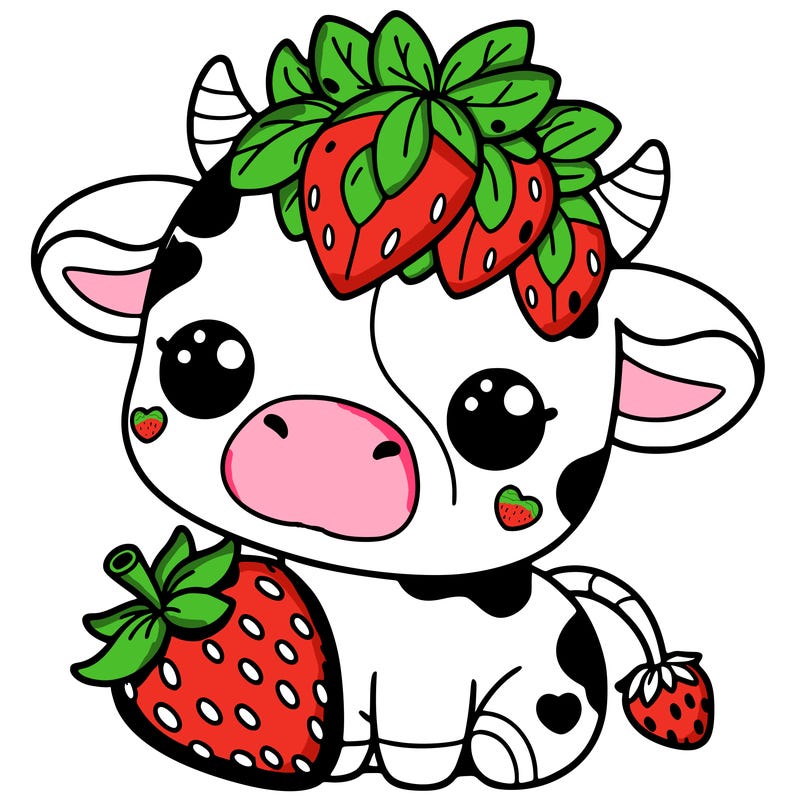 cute strawberry cow