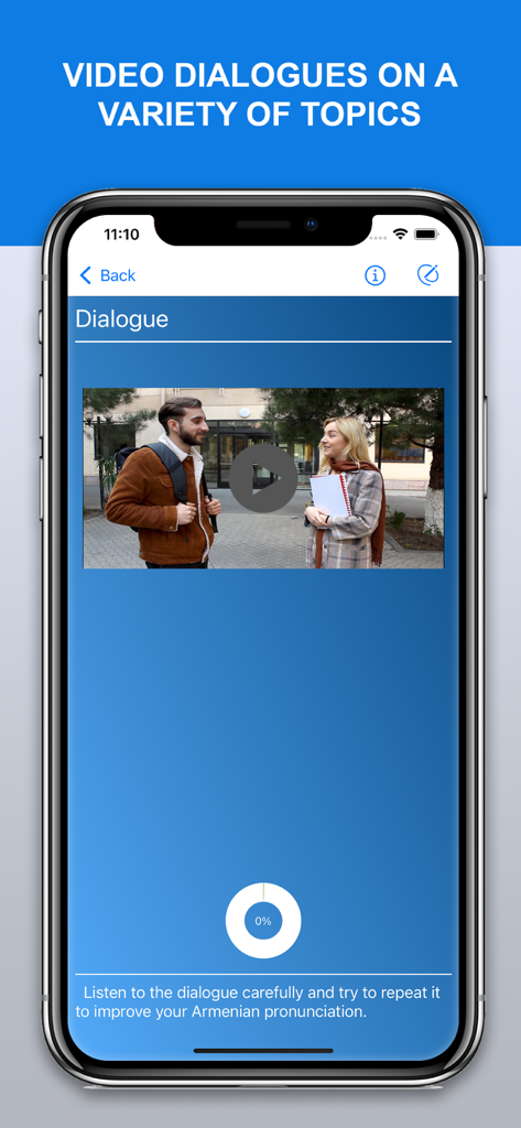 Learn Armenian with AVC - Lezione di dialogo video in lingua armena nell'app AVC per esercitarsi nella pronuncia