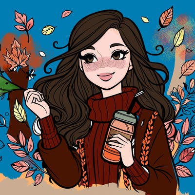 pretty girl enjoying fall