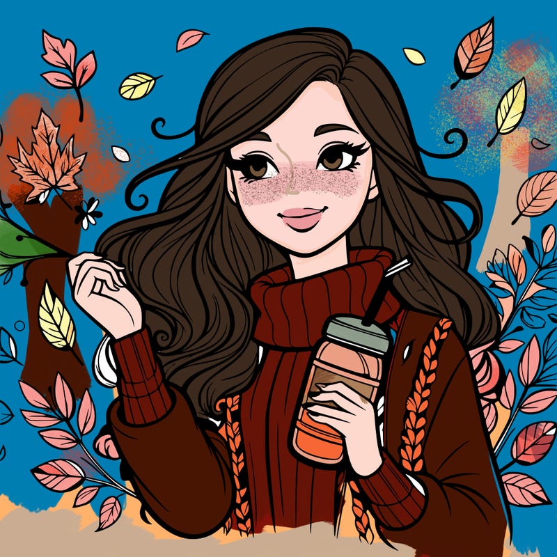 pretty girl enjoying fall