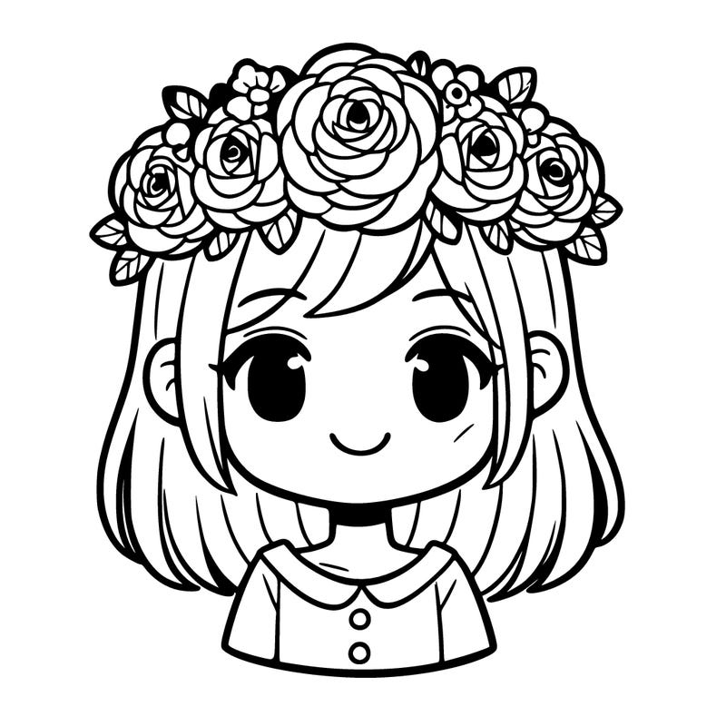 a girl with rose flower crown smiling