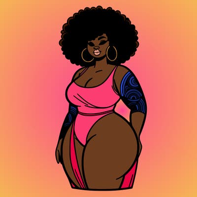 beautiful curvy plus size black girl