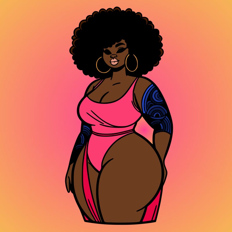 beautiful curvy plus size black girl