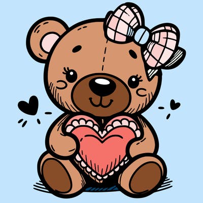 teddy bear hugging a heart