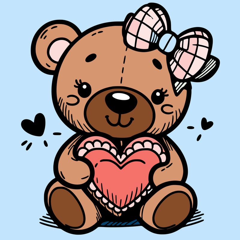 teddy bear hugging a heart