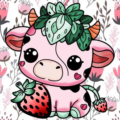 cute strawberry cow
