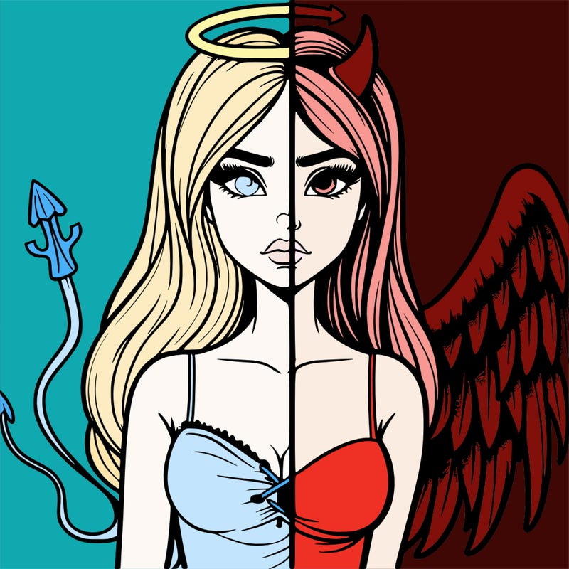 devil vs angel realistic girl