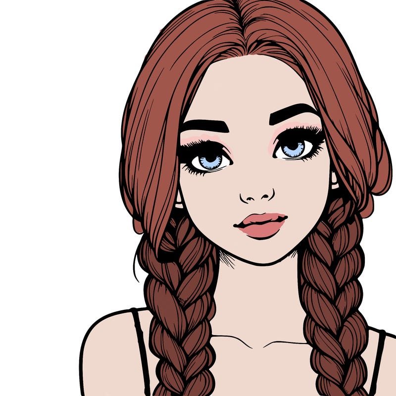 realistic girl with braids
