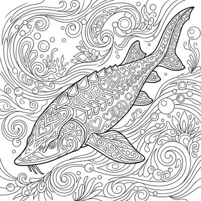 Embark on an artistic journey with this captivating Sturgeon Pride coloring page, blending natural wonder with symbols of love and acceptance. Perfect for celebrating diversity through the joy of coloring, this detailed design invites you to unleash your creativity.
