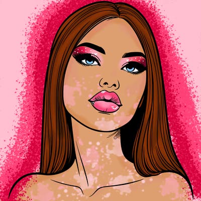 realistic woman with full lips