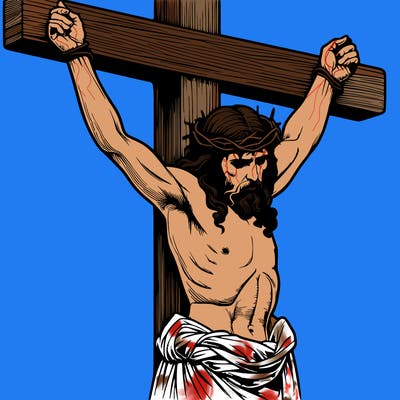 jesus realistic on the cross