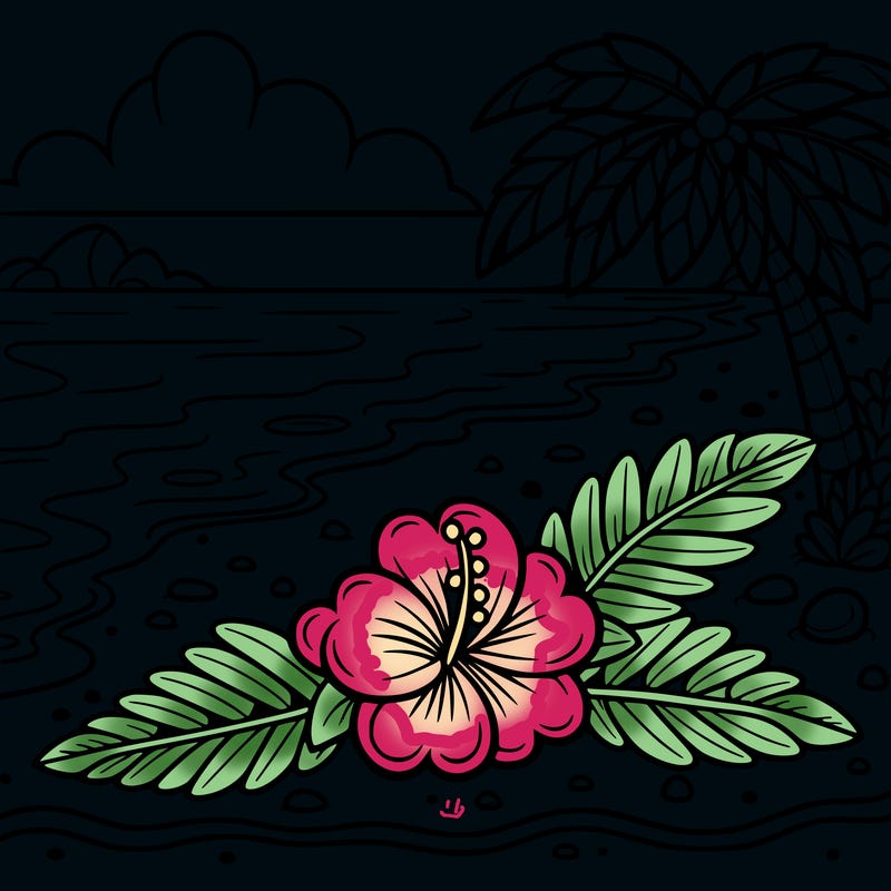 hawaiian flower on a beach