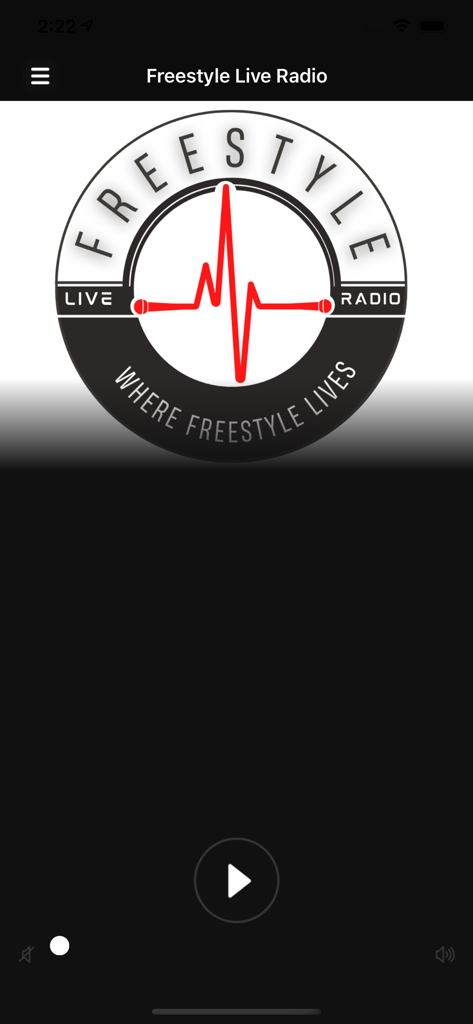 Freestyle Live Radio - Freestyle Live Radio music player interface featuring a logo with a heartbeat waveform and a play button