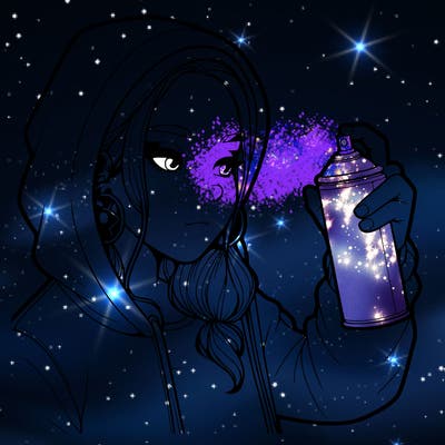 a realistic girl, spray painting