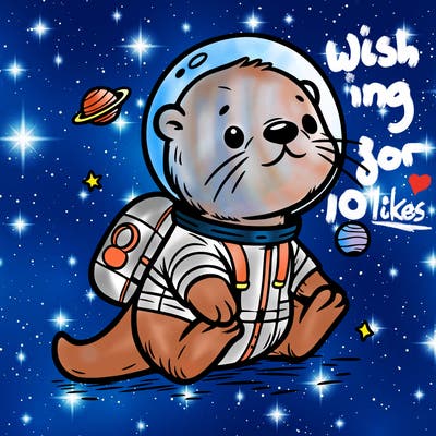 otter in a space suit