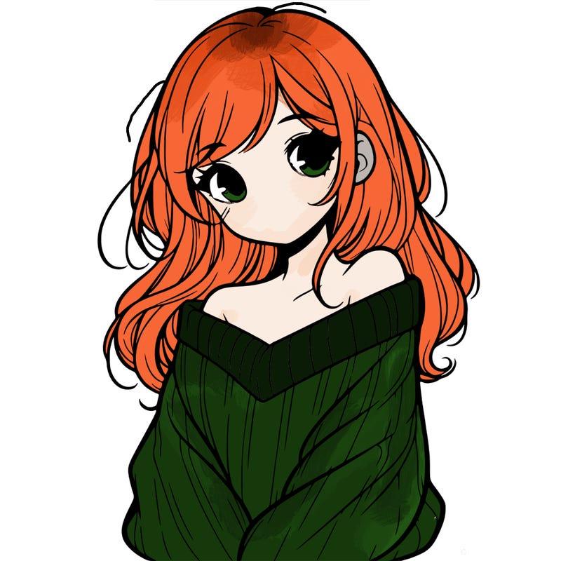 shy pretty girl wearing a sweater that is falling off one shoulder portrait