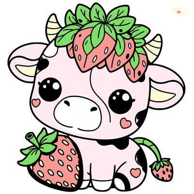 cute strawberry cow