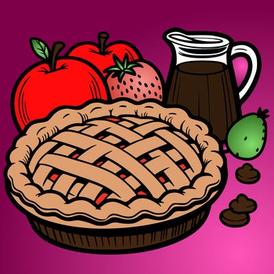 a pie of food