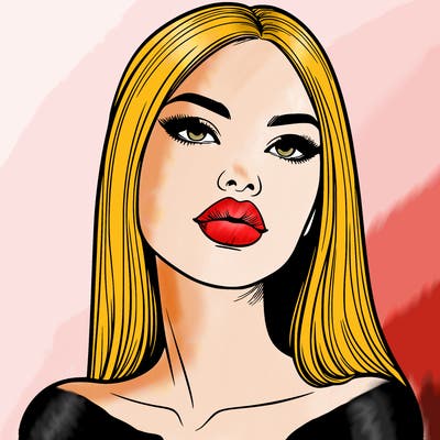 realistic woman with full lips