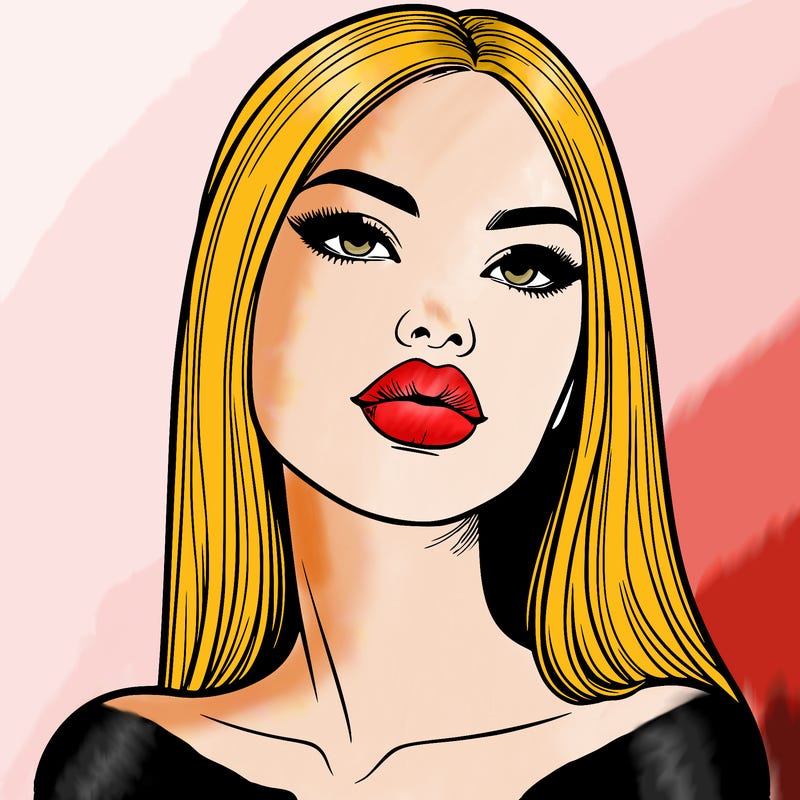 realistic woman with full lips