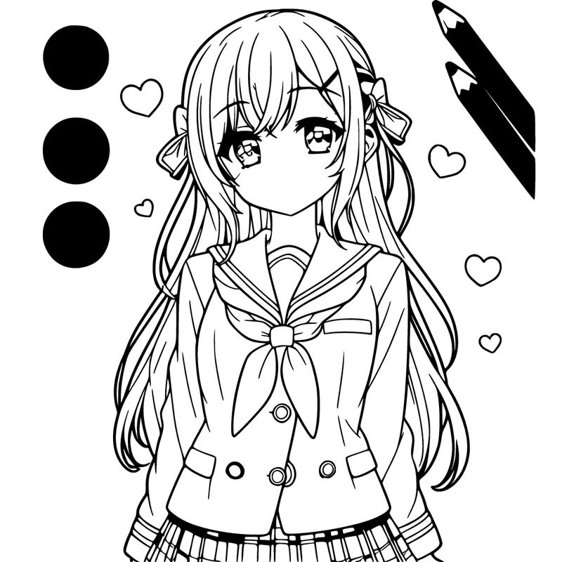 anime girl with school uniform