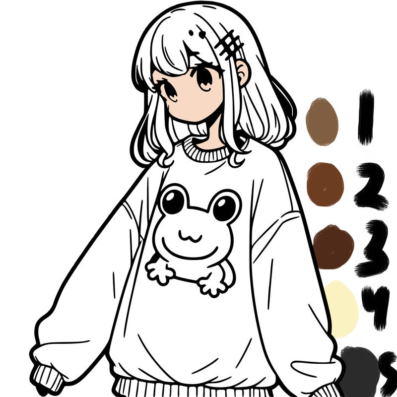 girl wearing frogging sweatshirt