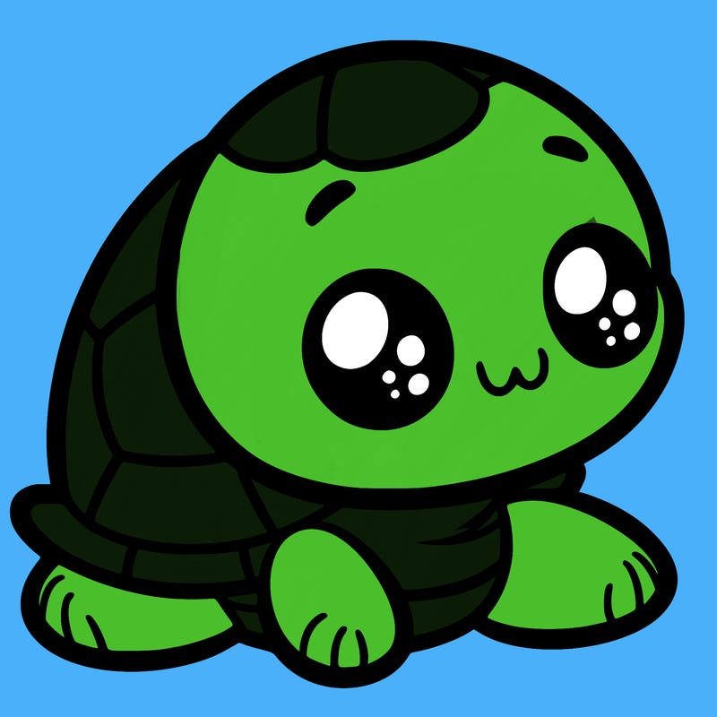 cute little animated turtle