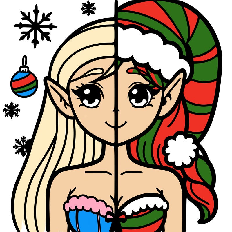 half chrismas half elf half woman