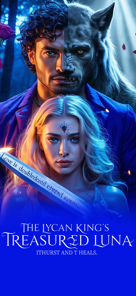 WeRead: Popular Books & Novels - Promotional artwork for a werewolf romance novel featuring a man with a split human and wolf face and a woman holding a sword.