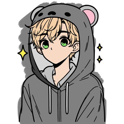 a 17 year old boy in a cute animal hoodie