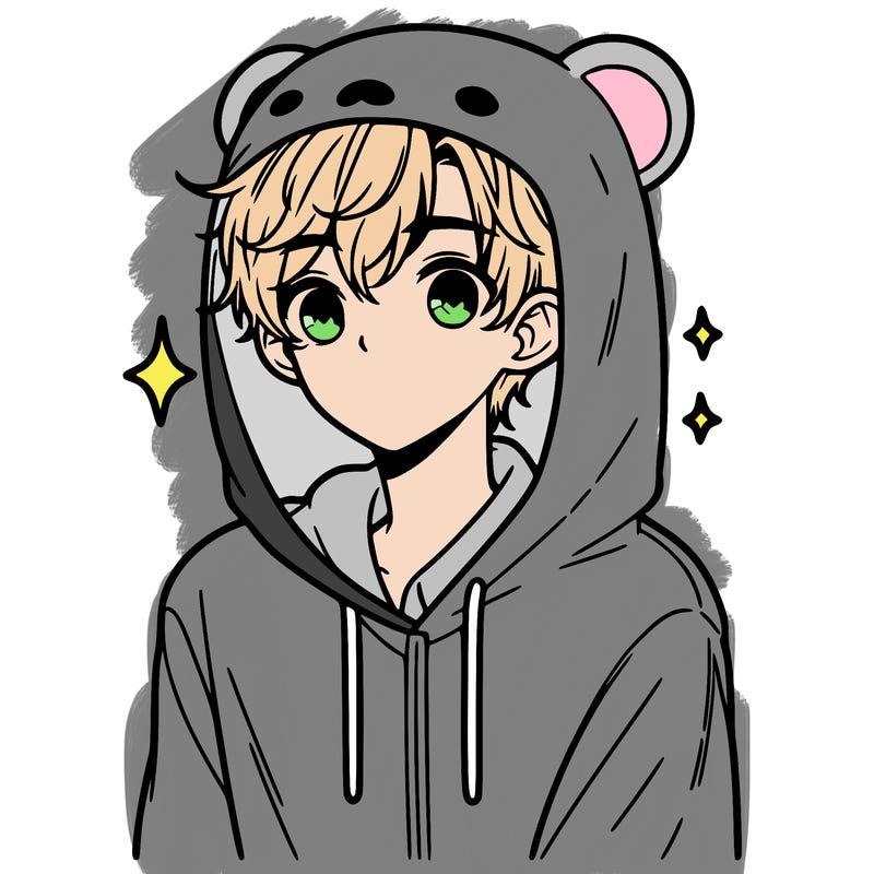 a 17 year old boy in a cute animal hoodie