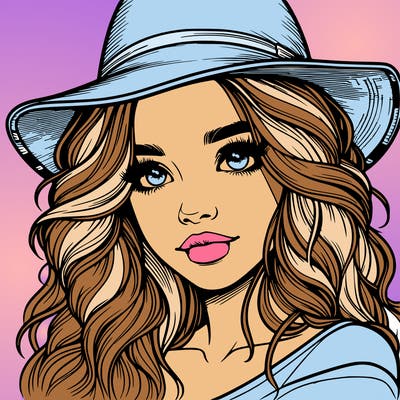 realistic girl with hat