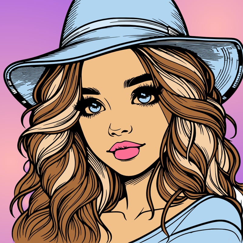 realistic girl with hat