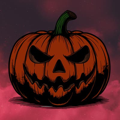 realistic scary halloween pumpkin