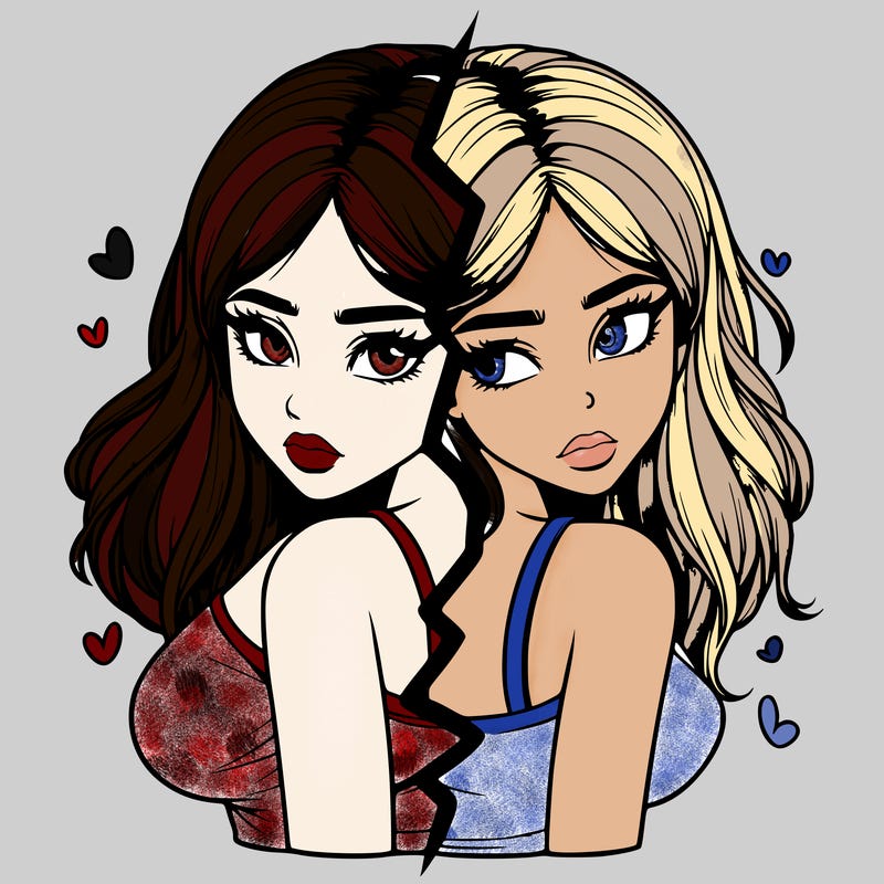 realistic girl split