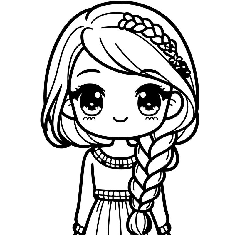 a girl whth long hair in a braid