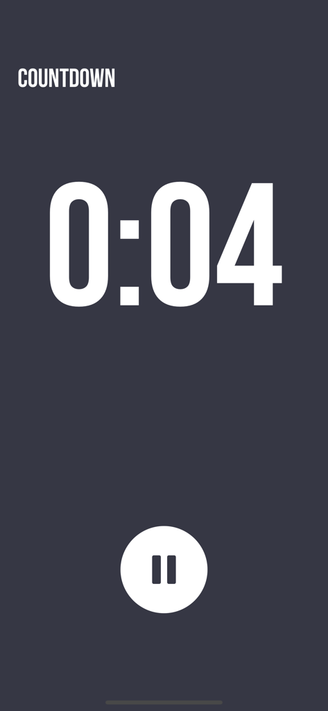 Minimalist workout countdown screen on the Interval Timer Plus app