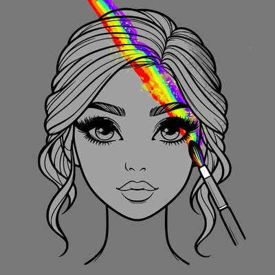 realistic person with makeup